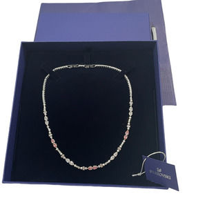 SWAROVSKI PERFECTION CRYSTAL AND PEARL CHATON NECKLACE
